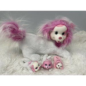 Puppy Surprise Pink White Dog Three Puppies Plush Stuffed Animal